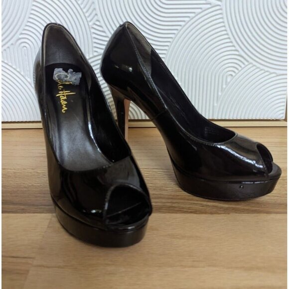 Cole Haan Nike Air Patent Leather Stiletto Heels Womens 6 Black - Picture 2 of 6